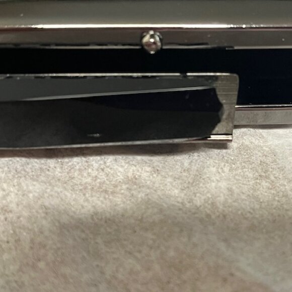 KATE LANDRY Sparkly Gray Evening Clutch Bag Purse w/Chain Strap 11"x5" - Picture 15 of 15